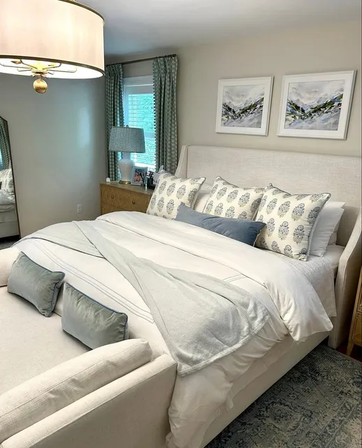 Carefully arranged bedroom after service