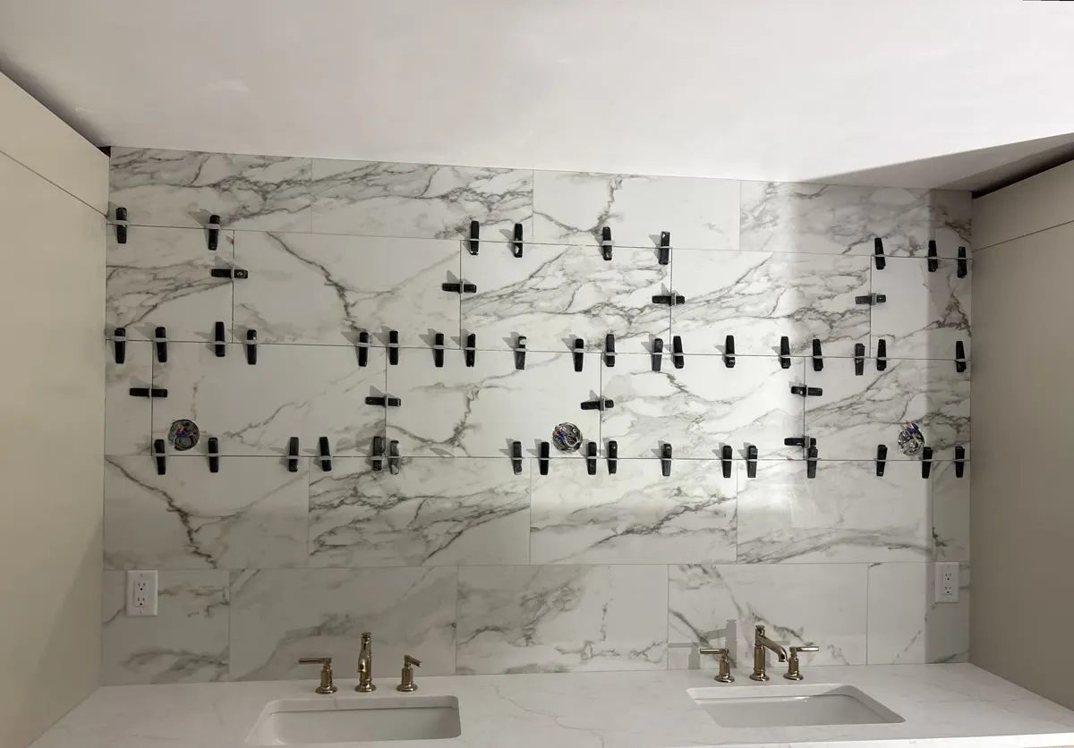 Marble Backsplash Install