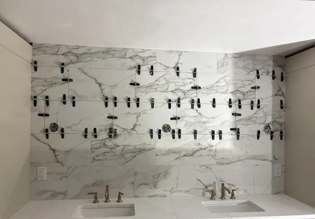 Marble Backsplash Install