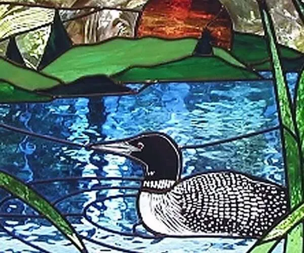 Scene Stained Glass Window