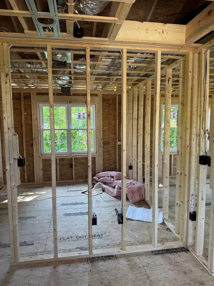 Rutland,ma new bedrooms additions with office above garage rough wired.