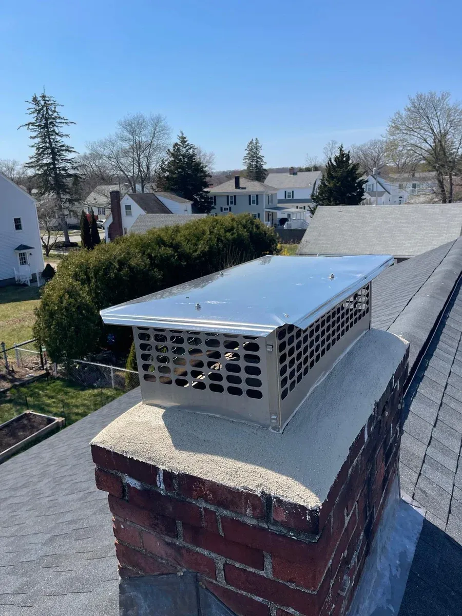 Chimney cap stainless blue sky — Chimney Goat project