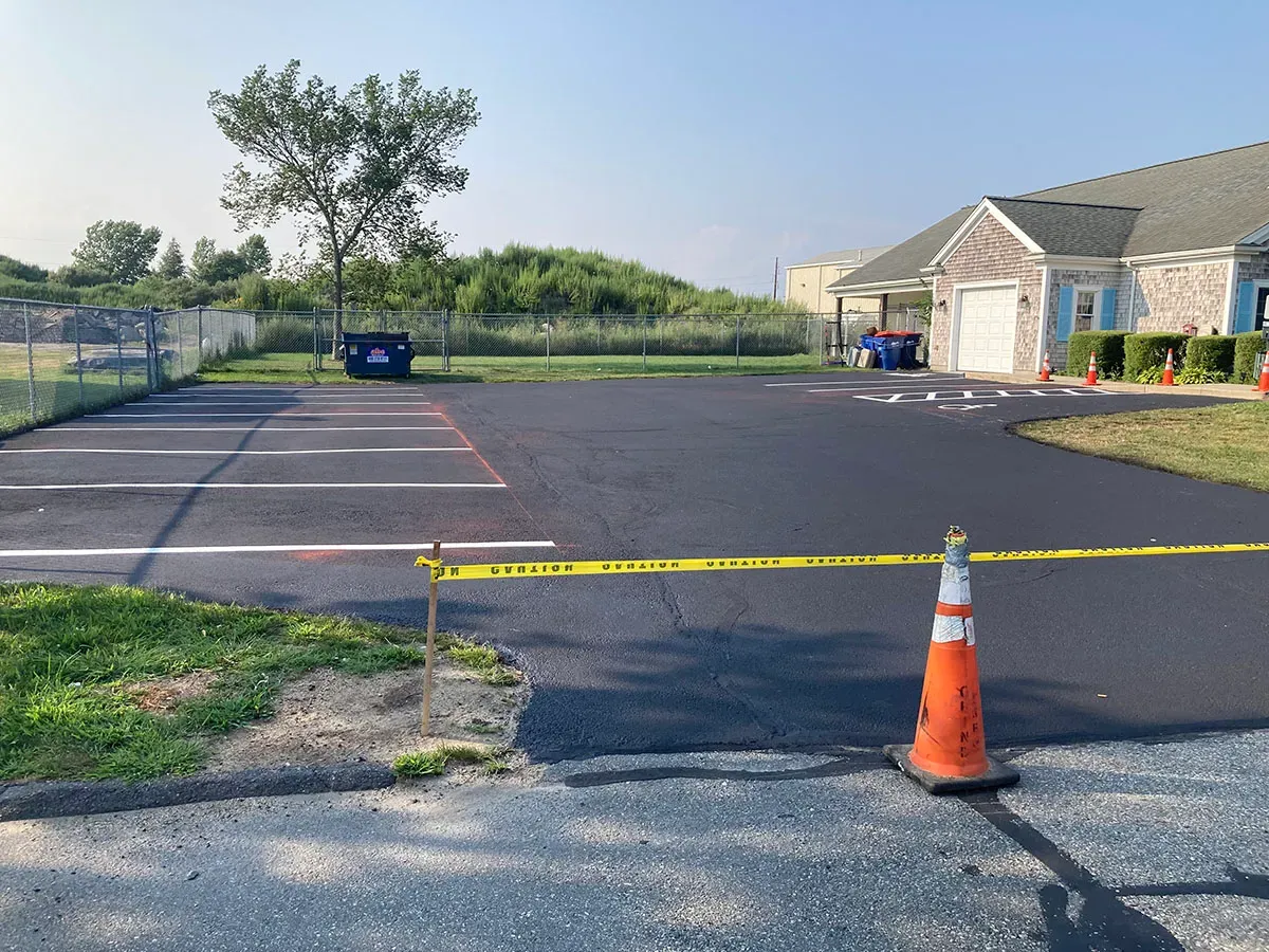Parking area line striping