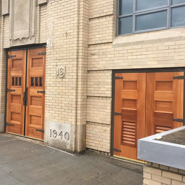 historic restoration double door and storage