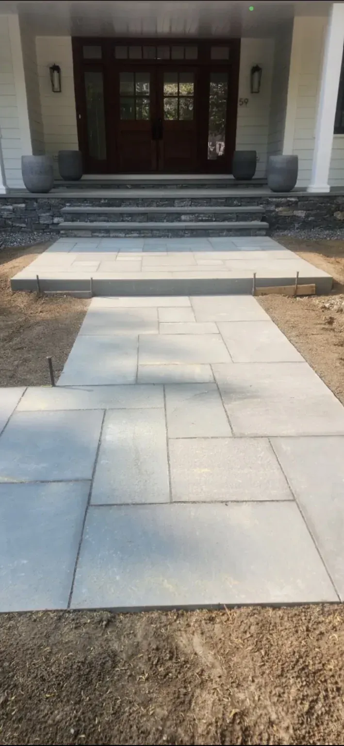 Front entry stone walkway
