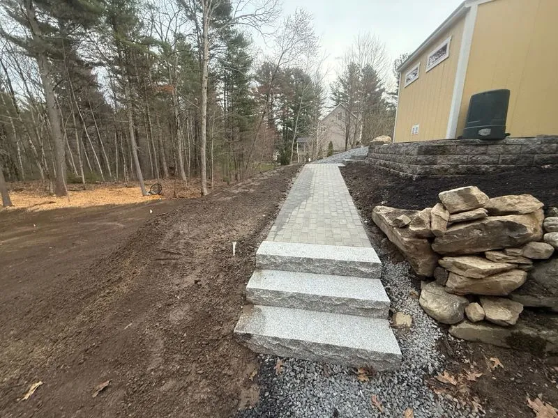Transformative Landscape and Hardscape Mastery: Elegant Walkway, Lush Yard, and Precision Irrigation Installation