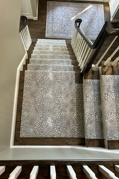 stair runner installation in a Dedham ma home