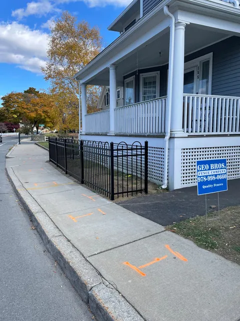 Ornamental steel garden fence, Beverly MA (November 2024)