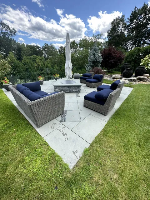 Fire pit patio and entertainment area in Chatham, MA