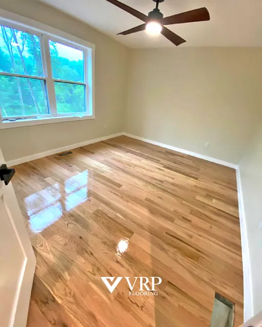 Newly installed flooring in a Connecticut living room