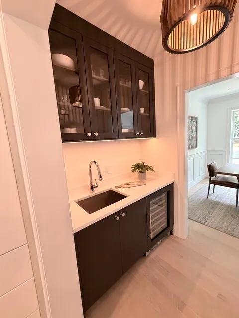 Cabinet installation detail in a custom kitchen
