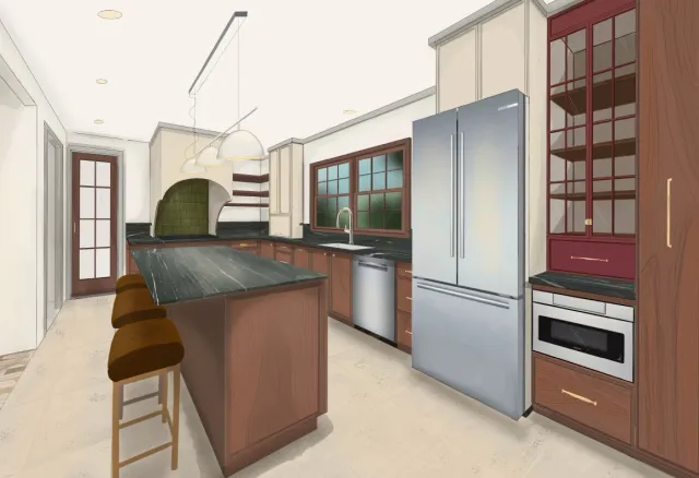 Initial Rendering of a Stamford, CT Kitchen Remodel