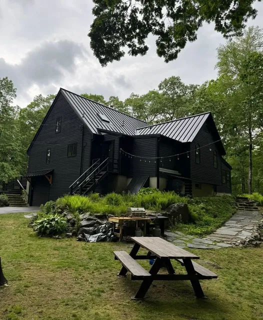 Black metal roof install