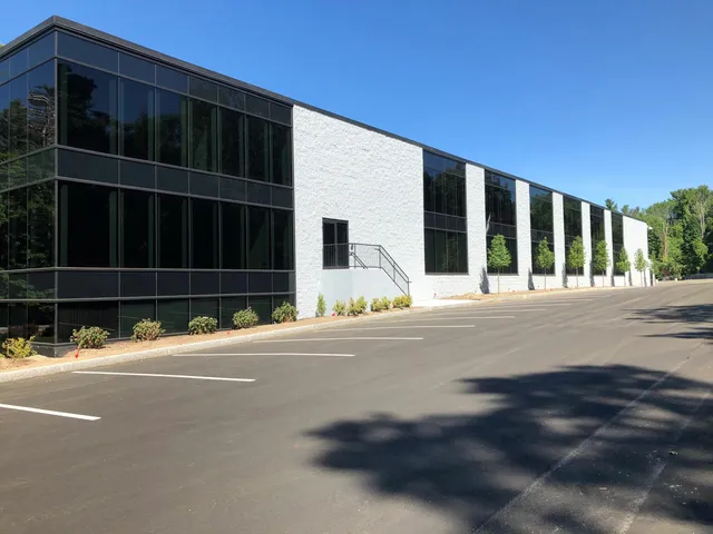 An office building with a new paint job