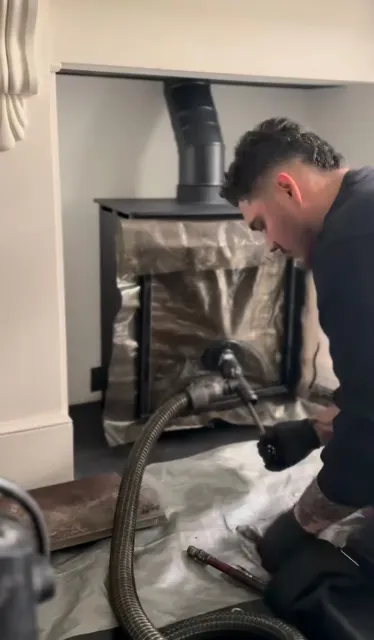 Chimney sweep wood stove cleaning — Chimney Goat project