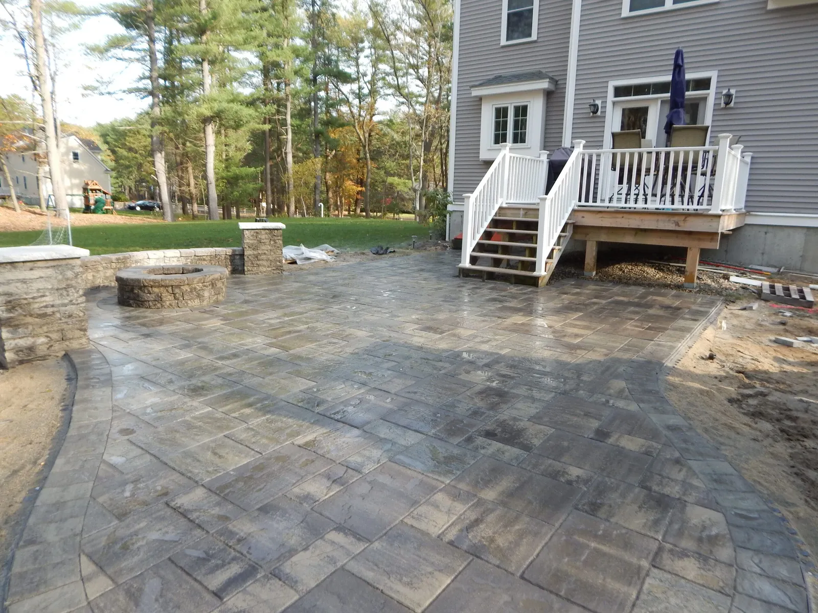 Paver patio and seat wall installation