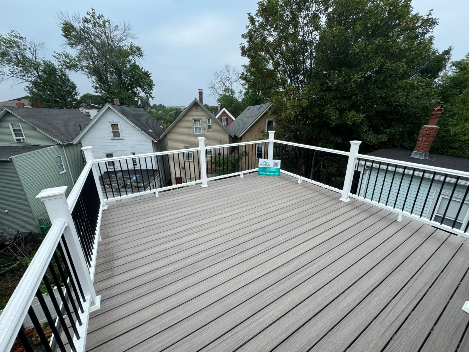 Elevated gray composite deck