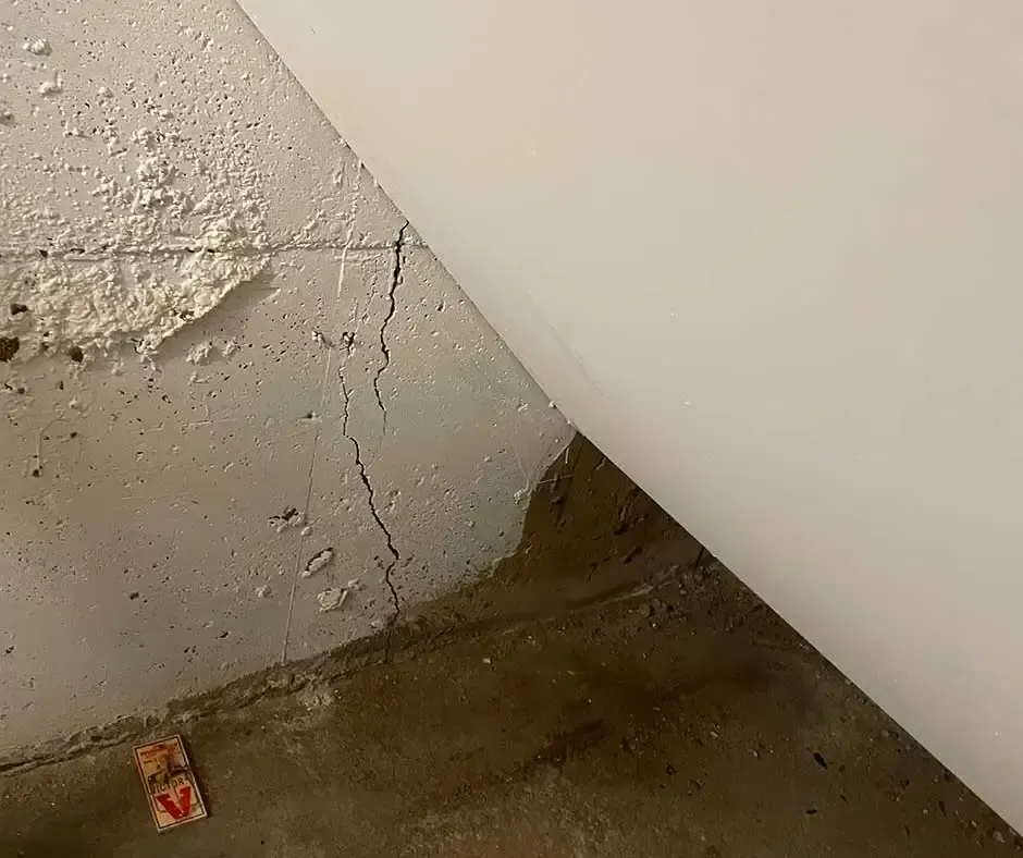 Basement corner showing Basement Crack Repair Boston, MA