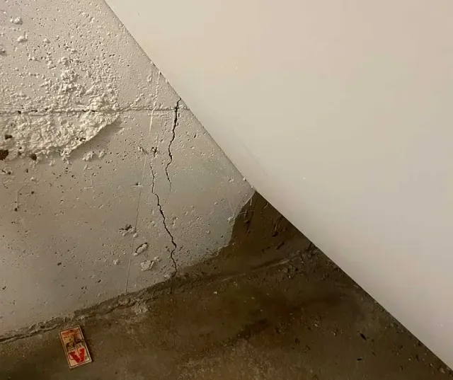 Basement corner showing Basement Crack Repair Boston, MA