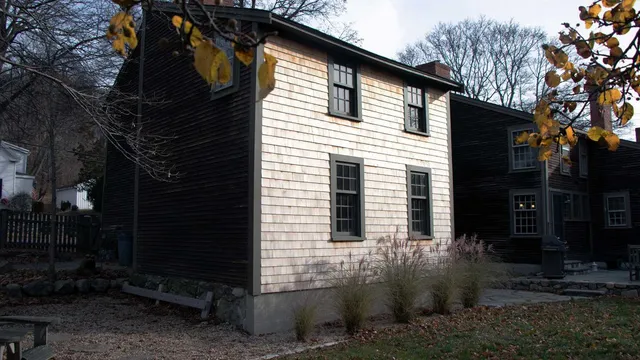 An exterior view - Joset shored up an existing antique addition on this Ipswich property, requiring a hand-dug foundation and hidden steel reinforcement.