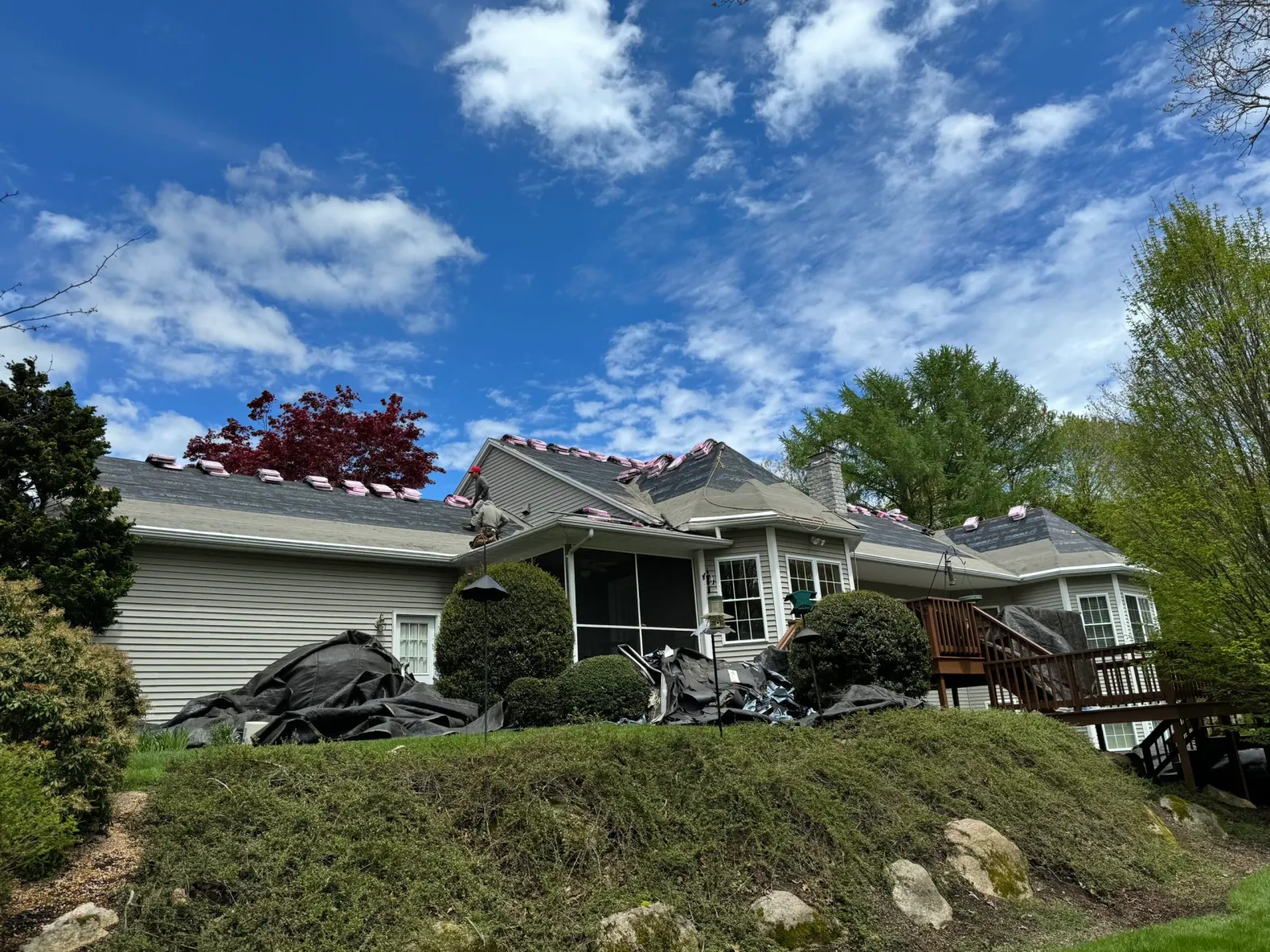 Completed roof by Sunset Home Improvement in Bridgewater MA