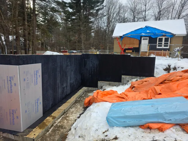 Basement waterproofing project completed by Broman Basement Solutions in Southern New Hampshire