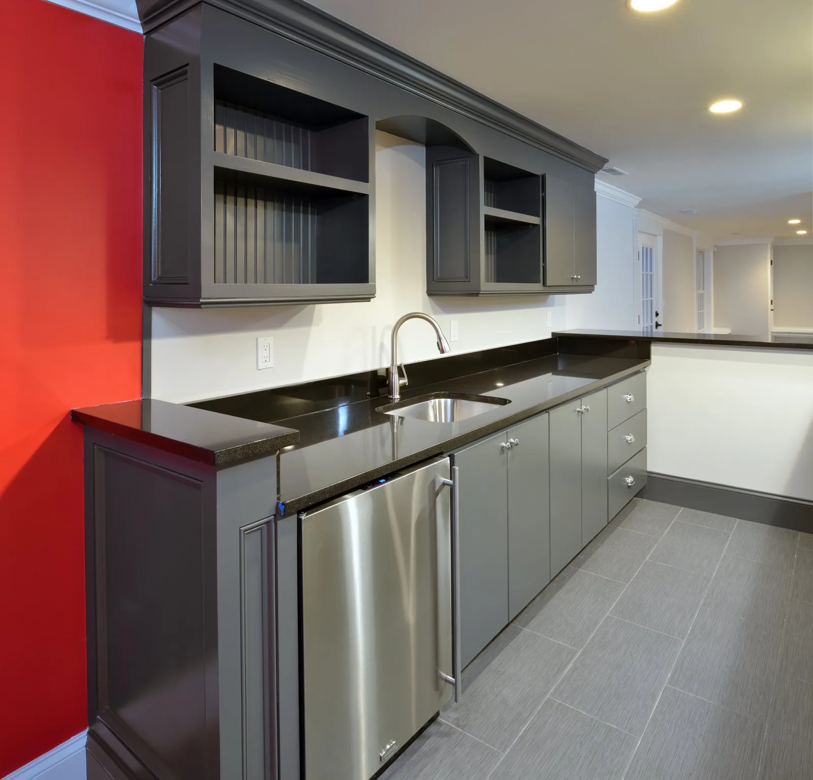 Modern gray kitchen renovation