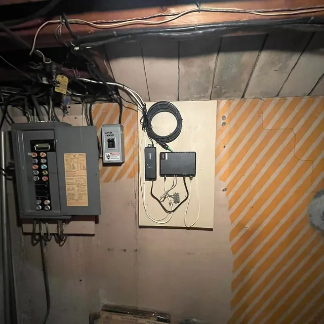 Basement service panel with new generator monitor/transfer wiring