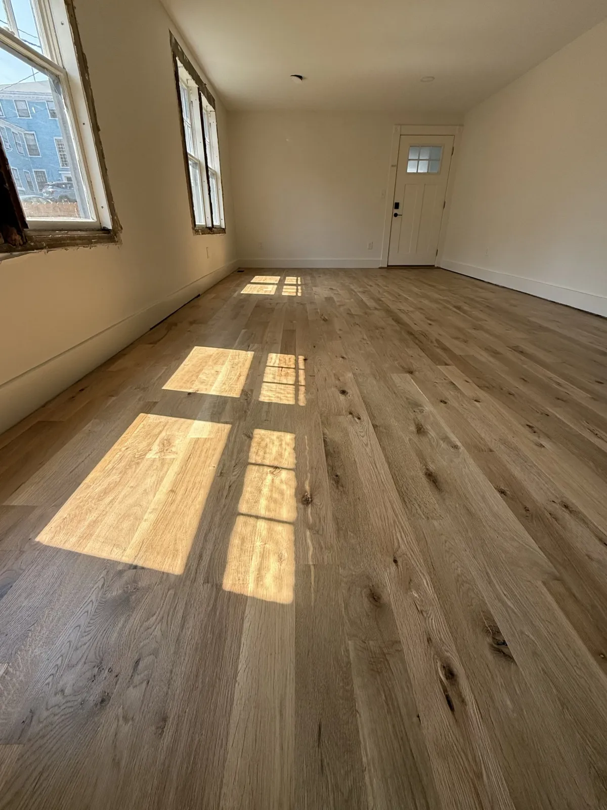 Wide-plank floor, freshly finished