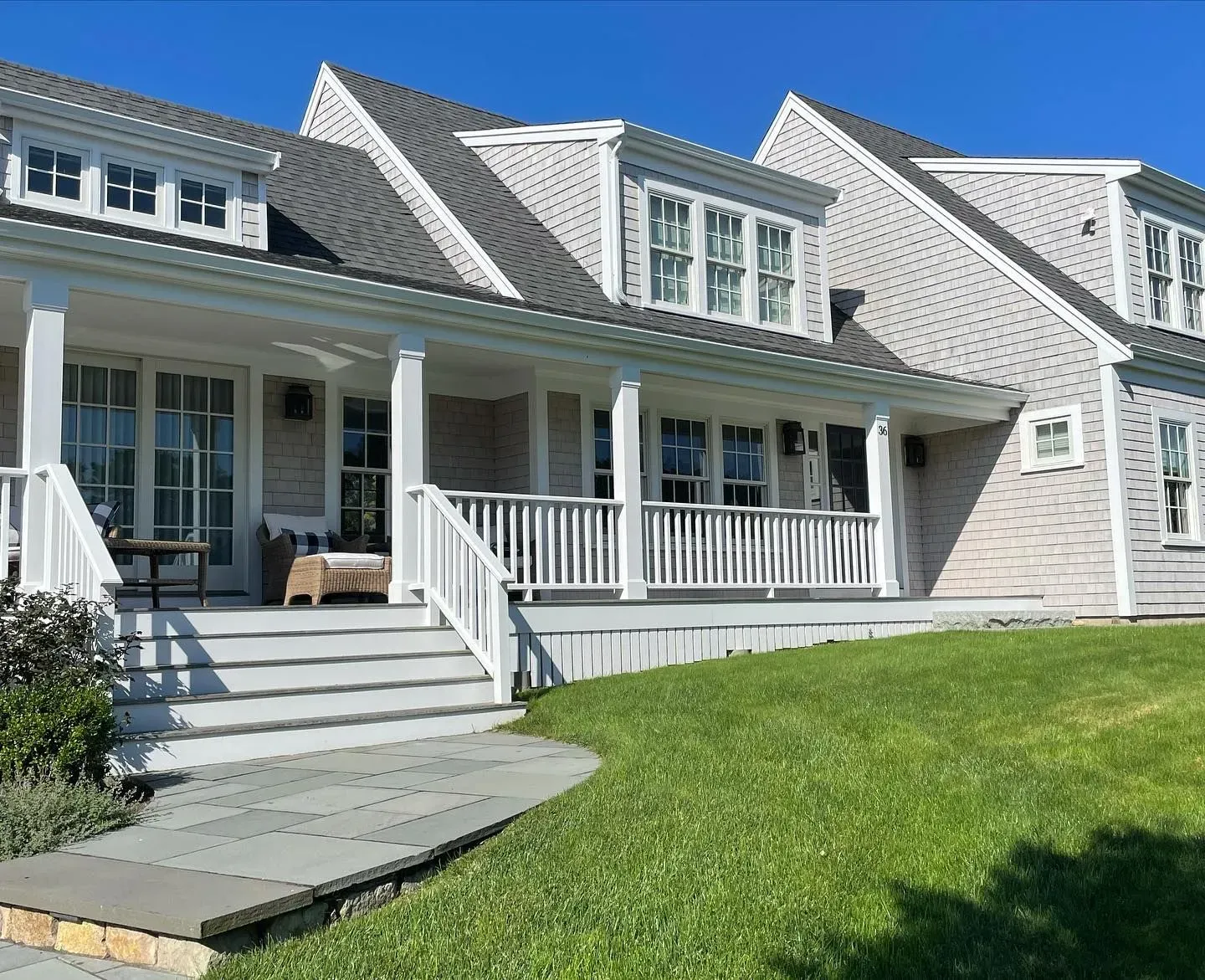 Pristine residential windows and porch after window cleaning service | Cape Cod window cleaning