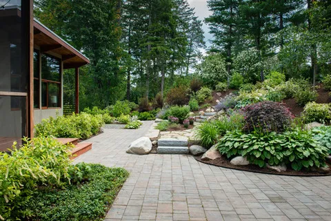 landscape design, landscape architecture, walkway, concrete pavers