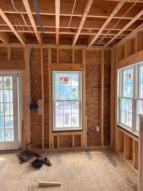 Shrewsbury,Ma new living room addition rough wiring completed.