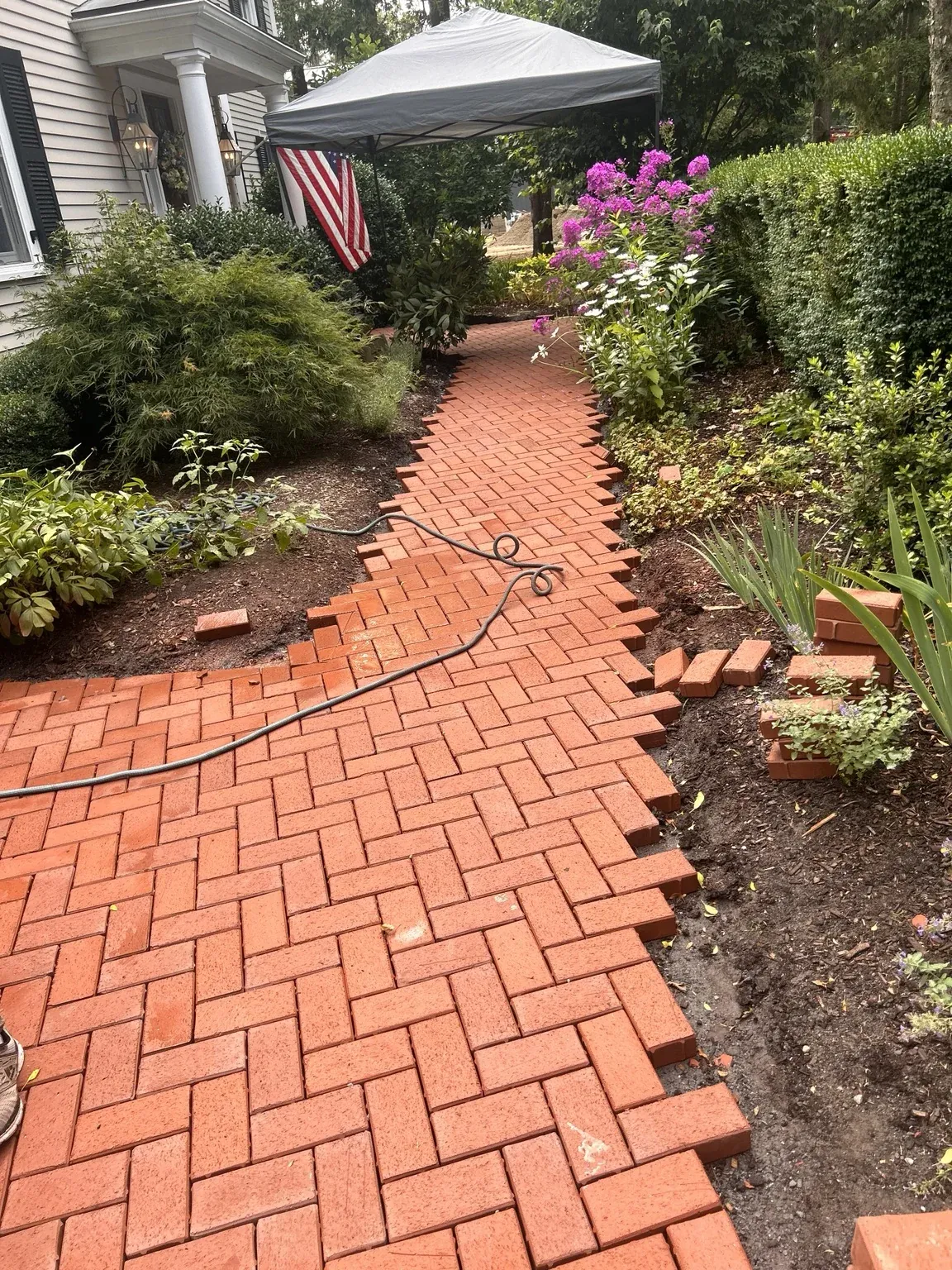 brick walkway masonry installation by Torcasio & Son in Greater Boston