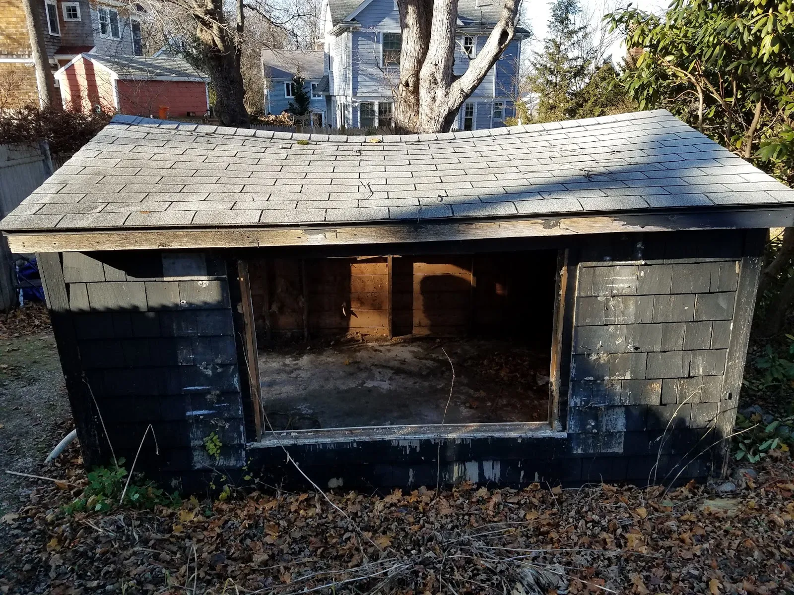 Existing outbuilding before rebuild