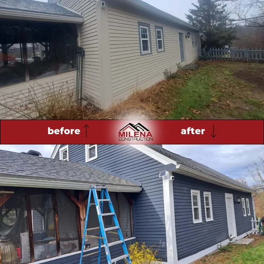 Before and after: new siding and exterior paint on a Southern NH home