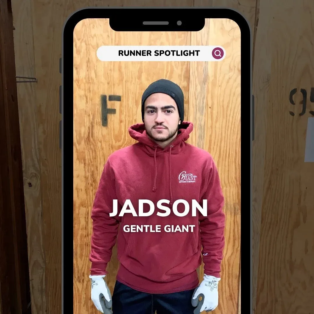 📢 With the countdown to the 126th @bostonmarathon underway, we are spotlighting the Giants who will lace up their running shoes and hit the road on April 18th ⌛️👟

Jadson is a Gentle Giant mover and has been with the company for almost 4 months 📦