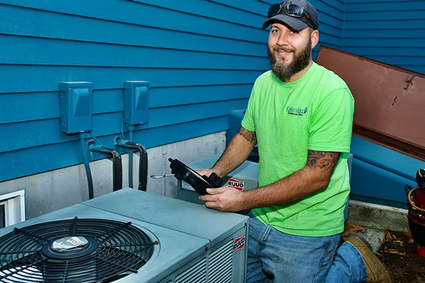 Air conditioning service repairman