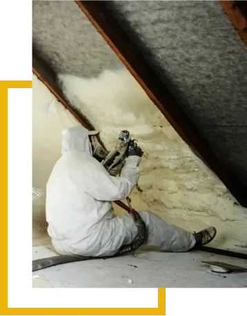 Expert from Ct Insulation Services installing spray foam insulation