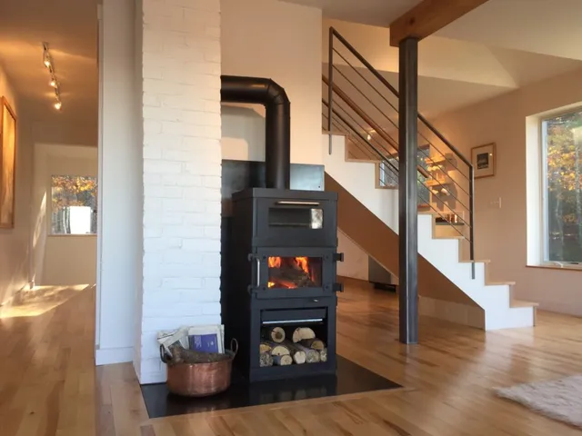 warm fire place high end home