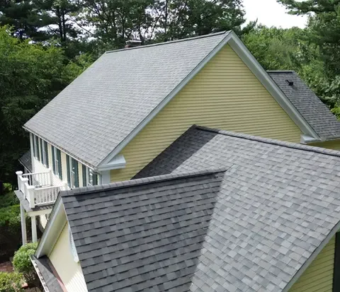 Owens Corning Duration Williamsburg Gray shingles installed on a Sterling MA home