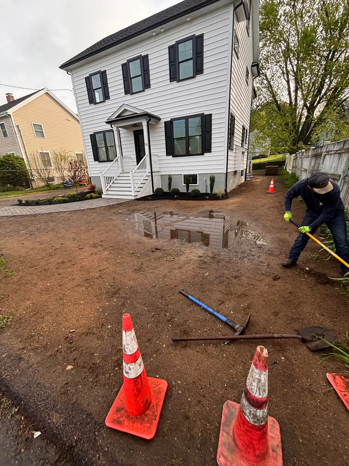 Before landscaping Arlington MA