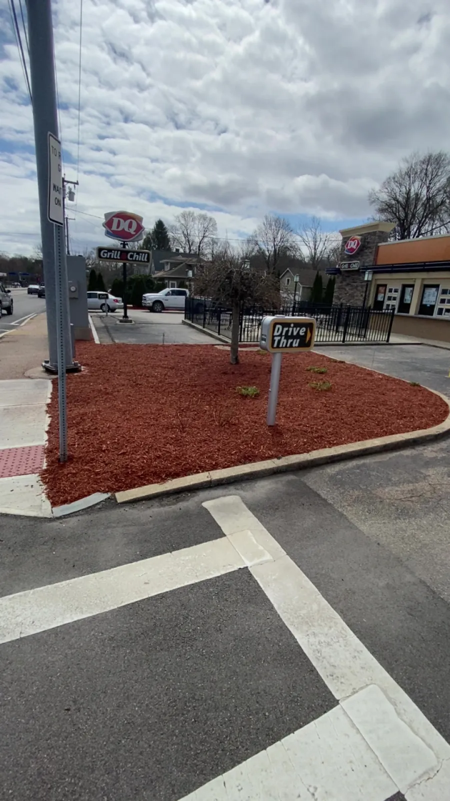 Commercial mulching at business property