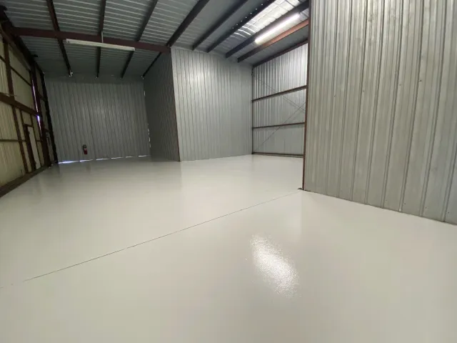 Solid White Epoxy Floor - Aircraft Hangar