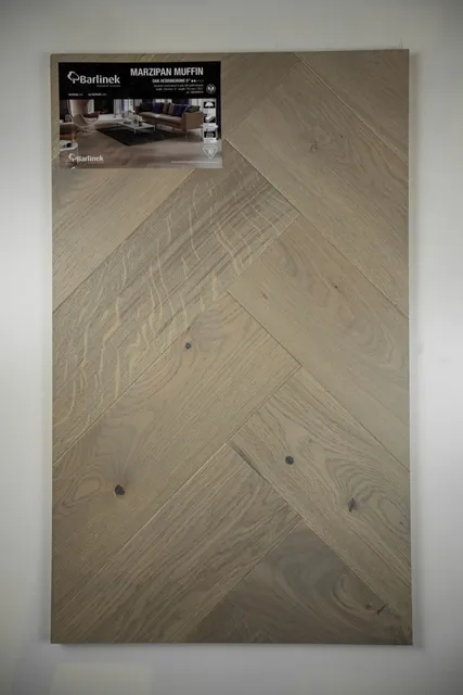 Marzipan Muffin White Oak Herringbone Hardwood Flooring