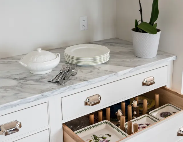 White Kitchen with Custom Drawer Insert