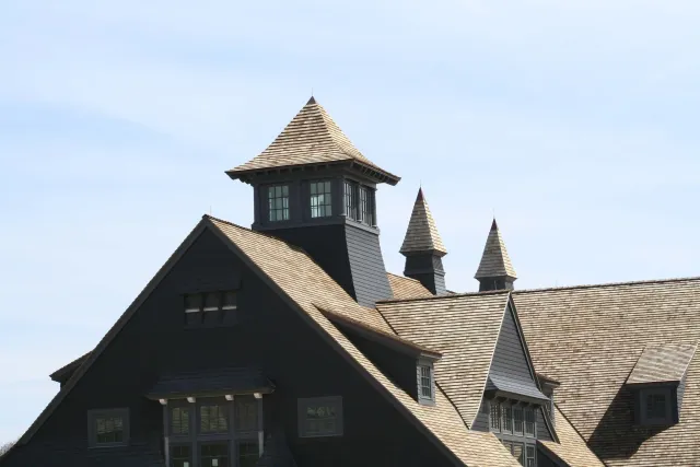 Wood siding and roofing, copper guttering by Slate and Copper Services in Portsmouth, Rhode Island and Easton, Connecticut, serving Fairfield County, Providence, coastal RI, and South Coast, MA.