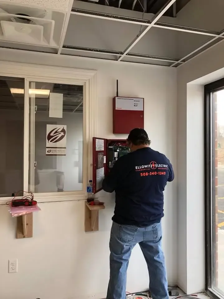 ellowitz electric contractor installing a fire alarm system