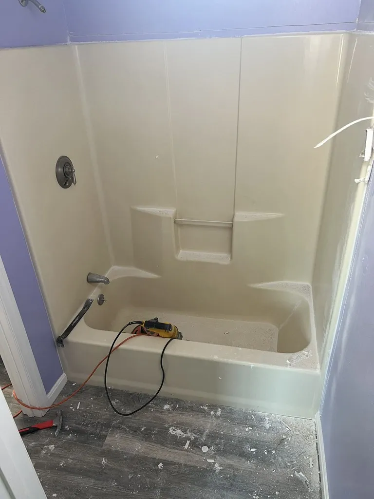 Bathroom Tub Installation in Progress