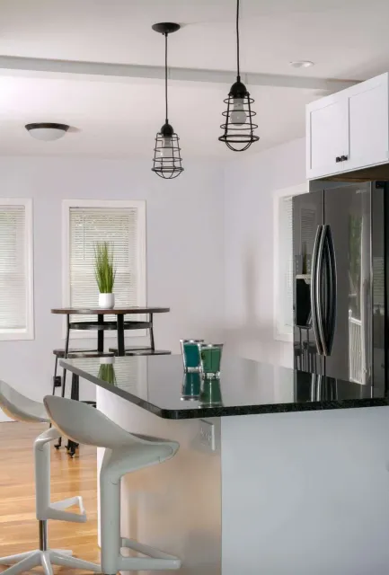 Stoneham Massachusetts Dining area and island | Kitchen design and build