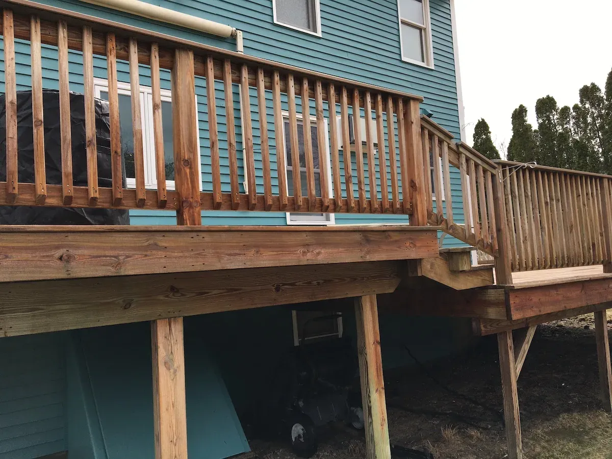 Freshly cleaned wood deck in Holden, MA — Pro Pressure Washing